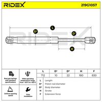 RIDEX 219G1057 - Muelle neumático, maletero/compartimento de carga