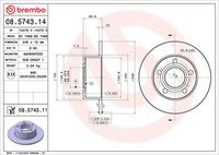 BREMBO 08.5743.14 - Disco de freno