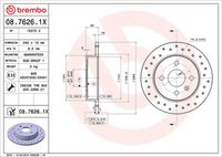 BREMBO 0876261X - Disco de freno - XTRA LINE - Xtra