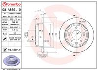 BREMBO 08A86911 - Disco de freno - PRIME LINE - UV Coated