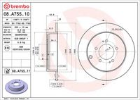 BREMBO 08.A755.11 - Disco de freno