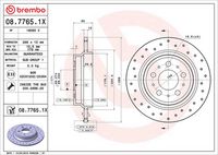 BREMBO 08.7765.1X - Disco de freno