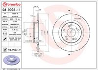 BREMBO 08.9092.11 - Disco de freno