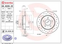 BREMBO 08A0292X - Disco de freno - XTRA LINE - Xtra