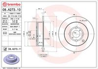 BREMBO 08A27311 - Disco de freno - PRIME LINE - UV Coated