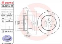 BREMBO 08A27320 - Disco de freno - PRIME LINE