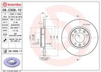 BREMBO 08C30810 - Disco de freno - PRIME LINE