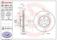 BREMBO 09567424 - Disco de freno - PRIME LINE