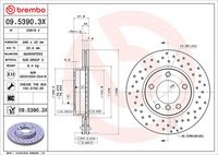 BREMBO 0953903X - Disco de freno - XTRA LINE - Xtra