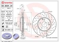 BREMBO 09.8304.2X - Disco de freno