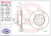 BREMBO 09590414 - Disco de freno - PRIME LINE