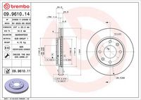 BREMBO 09961014 - Disco de freno - PRIME LINE