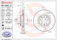 BREMBO 09830321 - Disco de freno - PRIME LINE - UV Coated