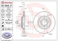 BREMBO 09990821 - Disco de freno - PRIME LINE - UV Coated