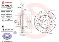 BREMBO 09A14811 - Disco de freno - PRIME LINE - UV Coated