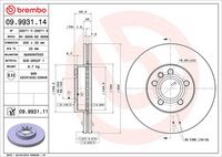 BREMBO 09993114 - Disco de freno - PRIME LINE