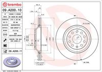 BREMBO 09A20011 - Disco de freno - PRIME LINE - UV Coated