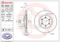 BREMBO 09A33011 - Disco de freno - PRIME LINE - UV Coated