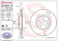 BREMBO 09.B358.11 - Disco de freno