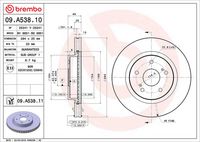 BREMBO 09A53810 - Disco de freno - PRIME LINE