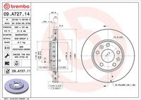 BREMBO 09A72714 - Disco de freno - PRIME LINE