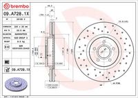 BREMBO 09A7281X - Disco de freno - XTRA LINE - Xtra