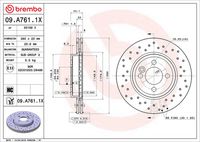 BREMBO 09A7611X - Disco de freno - XTRA LINE - Xtra