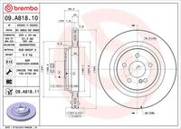 BREMBO 09A81811 - Disco de freno - PRIME LINE - UV Coated