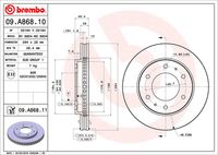 BREMBO 09A86811 - Disco de freno - PRIME LINE - UV Coated