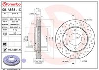 BREMBO 09A8681X - Disco de freno - XTRA LINE - Xtra