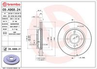 BREMBO 09A96824 - Disco de freno - PRIME LINE