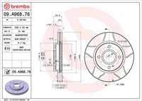BREMBO 09A96876 - Disco de freno - XTRA LINE - Max