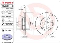 BREMBO 09B35510 - Disco de freno - PRIME LINE