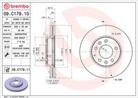 BREMBO 09C17911 - Disco de freno - PRIME LINE - UV Coated