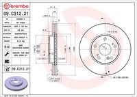 BREMBO 09C31221 - Disco de freno - PRIME LINE - UV Coated