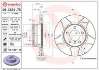 BREMBO 09C89475 - Disco de freno - XTRA LINE - Max