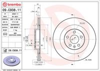 BREMBO 09C93811 - Disco de freno - PRIME LINE - UV Coated