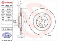 BREMBO 09C93911 - Disco de freno - PRIME LINE - UV Coated