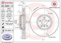 BREMBO 09D09413 - Disco de freno - PRIME LINE - Composite