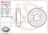 BREMBO 14.D629.10 - Tambor de freno