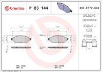 BREMBO P23144 - Juego de pastillas de freno - PRIME LINE