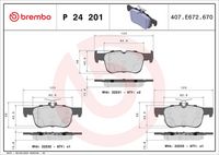 BREMBO P 24 201 - Juego de pastillas de freno