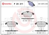 BREMBO P24211 - Juego de pastillas de freno - PRIME LINE