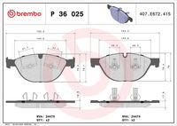 BREMBO P 36 025 - Juego de pastillas de freno