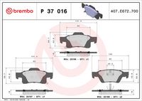 BREMBO P37016 - Juego de pastillas de freno - PRIME LINE