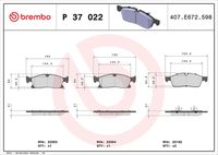 BREMBO P37022 - Juego de pastillas de freno - PRIME LINE