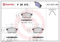 BREMBO P28072 - Juego de pastillas de freno - PRIME LINE