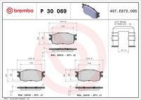 BREMBO P30069 - Juego de pastillas de freno - PRIME LINE
