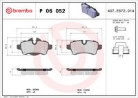 BREMBO P06052X - Juego de pastillas de freno - XTRA LINE
