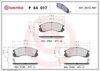 BREMBO P54017 - Juego de pastillas de freno - PRIME LINE